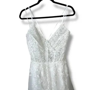 NEW Lulus Luxe Bridal Glorious Luxury Sheer Tulle Embroidered Wedding Maxi Dress thumbnail 6