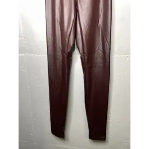 NEW Offline by Aerie SMALL Real Luxe Faux Leather High Waist Legging Dark Brown thumbnail 3