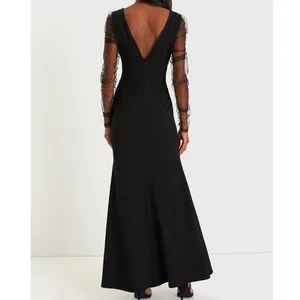 NEW Lulus Red Carpet Energy Black Tulle Long Sleeve Mermaid Maxi Dress Small thumbnail 4