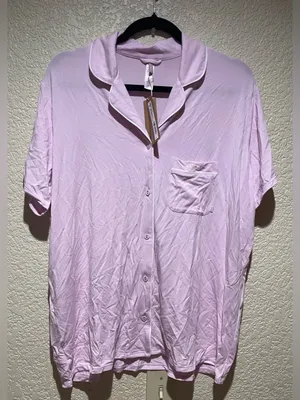 Skims Soft Lounge Shorts Pajama Set Pink Size L Cherry Blossom contrast NWT thumbnail 11