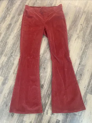 We The Free Pull On Flare Earthy Terracotta Corduroy Pants Size 31 thumbnail 1