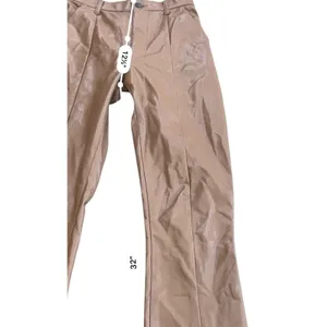 Abercrombie Faux Leather Pants Camel Brown Ultra High Rise Split Hem 4 27 thumbnail 10