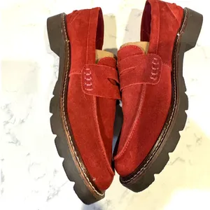 Anne Klein Emmylou Lug Sole Loafers suede maroon size 7 office everyday casual thumbnail 7