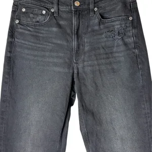 American Eagle Jeans Women 6 Washed Black Mom Jeans Straight Distressed Stretch‎ thumbnail 3