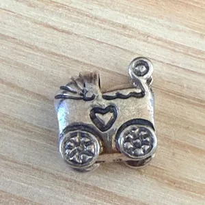 Pandora Sterling Silver Baby Carriage Pram Charm thumbnail 2