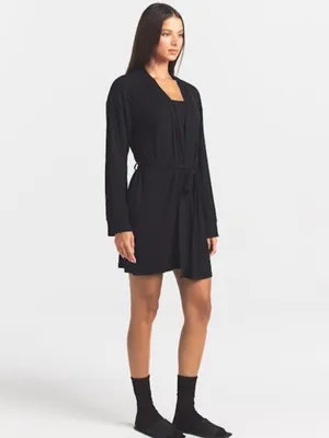 NWT Skims Sleep Short Robe in Onyx thumbnail 3