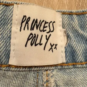 Princess Polly Light Blue Jean Shorts High-Waisted Frayed Hem thumbnail 3