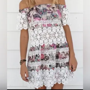 NWT!! For Love & Lemons Floral Silk Lace Cadence Boho Dress Size Medium thumbnail 10