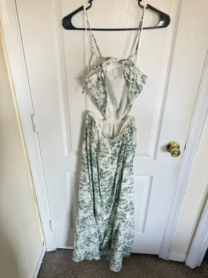 Abercrombie & Fitch Cutout Maxi Green Dress thumbnail 5