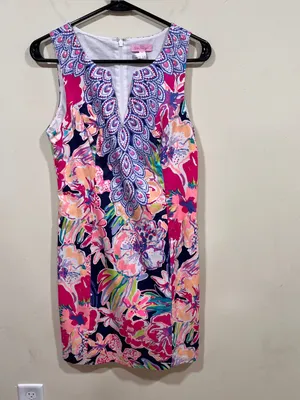 Lilly Pulitzer Fallon Shift Dress, Size 6 Tipping Point Floral EUC thumbnail 2