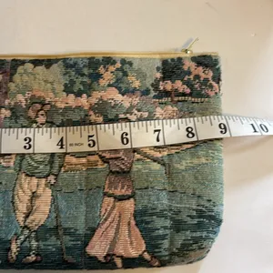 Vintage Embroidered Tapestry Clutch Golf Design With Man And Woman Awesome Bag thumbnail 6