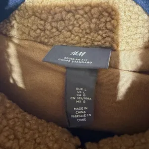 H&M Sherpa Fleece Jacket Men's Large‎ Brown Full Zip Teddy Coat Cozy thumbnail 3