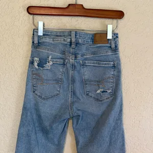 American Eagle Flare‎ Jeans Women 0 Blue Distressed High Rise Next Level Stretch thumbnail 9