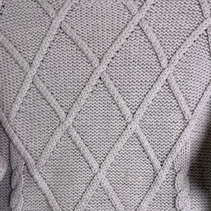 Amour Vert Women’s 100% Merino Wool Chunky Cable Knit Soft Sweater Lilac Sz XL thumbnail 2