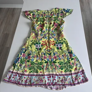 Alice + Olivia Yellow‎ Floral Flutter Sleeve V-Neck Mini Dress Size 0 thumbnail 8