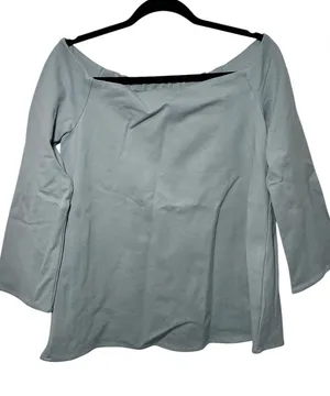 Tuckernuck Womens Off The Shoulder Bell Sleeve Knit‎ Top Dusty Blue Size M thumbnail 1