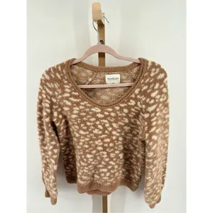Abercrombie & Fitch Leopard Print Sweater Women Medium Soft A&F V Neck thumbnail 7