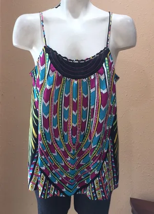 Nicole Nicole miller colorful spaghetti strap blouse Purple Size L thumbnail 1