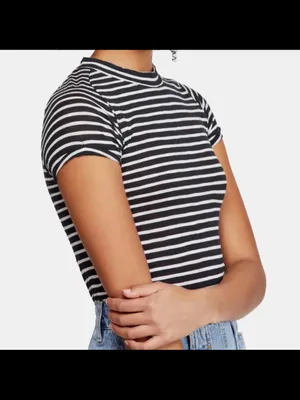 We The Free Black and White Striped Fitted Tee thumbnail 4