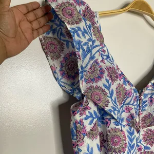 J. Crew Ruffle V-Neck Top Floral M thumbnail 4