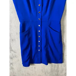 Amanda Uprichard Cobalt Blue Mini Dress‎ Button Front Preppy Chic Clean Girl SM thumbnail 6
