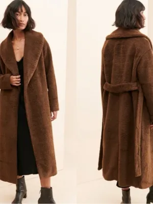4TH & RECKLESS Teddy Jacket Trench Coat Brown Size M thumbnail 2