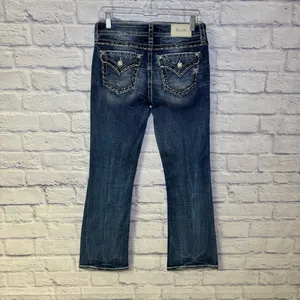 Miss Me Los Angeles Curvy Boot Cut Embellished Beaded Jeans Bling Size 27x29.5 thumbnail 8