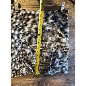 Abercrombie Fitch Mini Skirt Gray White Checkered Plaid Zip Size Small S thumbnail 5