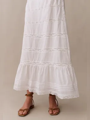NWT sorella Madeleine Cotton Skirt size 10 white cotton few moda maxi thumbnail 5