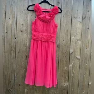JS Boutique Barbie pink formal dress ruffle size 4 rhinestone‎ prom dance thumbnail 2