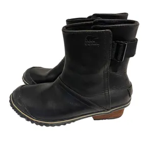 Sorel Slimpack Riding‎ Gloss Boots Women 8.5 Black Leather Waterproof NL2156-010 thumbnail 3