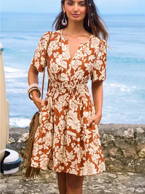 Cupshe • Mini Dress • Always & Forever • Floral Print • Orange • Small thumbnail 7