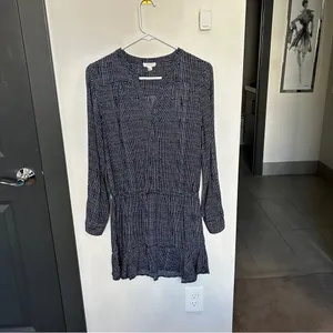 Joie Women’s Soft Acey Printed Roll Tab Mini Dress Navy/White XS thumbnail 4