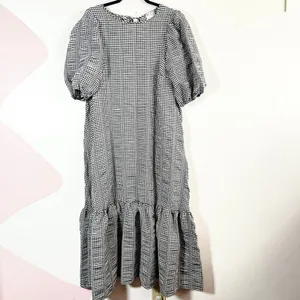 ASOS Design Gingham Maxi Dress Womens 6 Puff Sleeve Milkmaid Cottagecore‎ thumbnail 2
