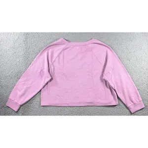 Victoria's Secret Lounge‎ Shirt Women Large Cropped Henley L/S Casual Preppy thumbnail 3