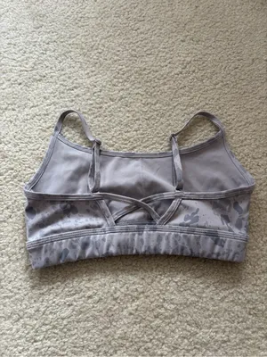 Alphalete Light Gray Camo Thin-Strap Sports Bra thumbnail 2