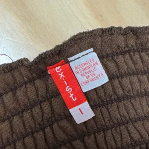 Y2K Exist Brown Smocked Halter Terrycloth Dress Size 1 Knit Casual Summer Mini‎ thumbnail 4