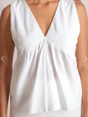 NWT Indigo Luna Mökki Top Off White XL/XXL Boho Lace-Up Slow Fashion thumbnail 2