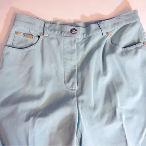St. John Sport by Marie Gray Robins Egg Blue Straight‎ Leg Pants Size 8 thumbnail 3