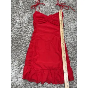 Selfie Leslie Bambi Red Ruched Mini Dress Women’s Bodycon Y2K Clubwear S NWOT thumbnail 13