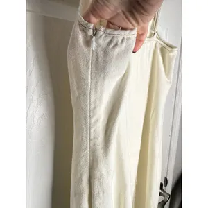 LE LIS Cream Denim 100% Cotton Tank Midi‎ Dress Size M thumbnail 5