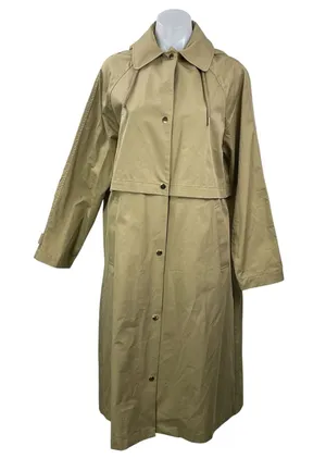 Zara Beige Long Sleeves Snap Button Hooded Long Rain Trench Coat Jacket Size XS thumbnail 1