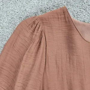 Bluivy Swing Dress Youth Medium Brown Ruffle Trim Fit & Flare Mini Lined Flowy thumbnail 9