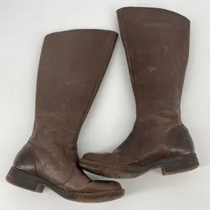 Born Women’s Dark Brown Leather Full Zip Riding Boots‎ Size 6 flannel lined thumbnail 5
