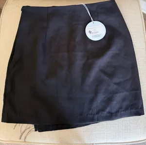 Cloud Ten Black Satin Skirt Rhinestone Fringe S thumbnail 2