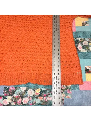 Free People $128 Crashing Waves Pullover Woman’s S orange knit sweater thumbnail 8
