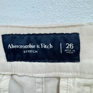 Abercrombie Fitch Stretch Chino Shorts Khaki Size‎ 26 Pleated Front Casual RETRO thumbnail 2