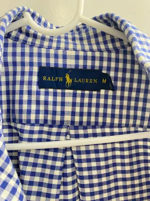 Ralph Lauren Blue Gingham Button-Down Shirt thumbnail 4