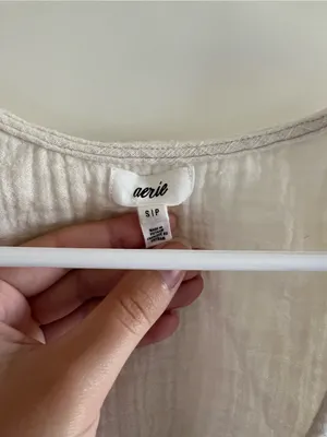 aerie Cream Tie-Front Peplum Tank thumbnail 2