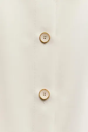 Zara mini dress pleated skirt collar button up ivory casual classic old money thumbnail 10